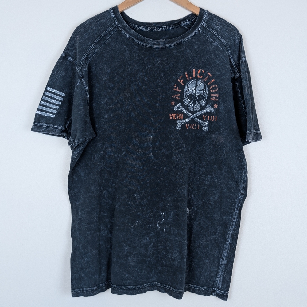Affliction Defenders Of Freedom Lava Wash Short Sleeve Graphic T-shirt